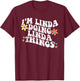 Retro Groovy Im LINDA Doing LINDA Things Funny Mother's Day T-Shirt - T-Shirt | Maroon