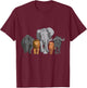 Elephant Lion Animals Leopard Rhino Animal Children T-Shirt - T-Shirt | Maroon