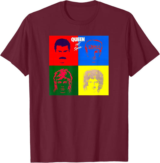 Official Queen Hot Space T-Shirt - T-Shirt | Maroon