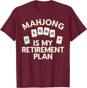 Funny Mahjong Design Women Mahjong Player Retirement T-Shirt - T-Shirt | Maroon