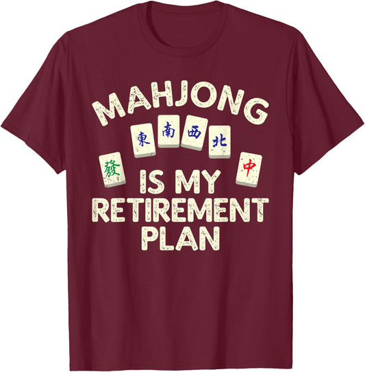 Funny Mahjong Design Women Mahjong Player Retirement T-Shirt - T-Shirt | Maroon