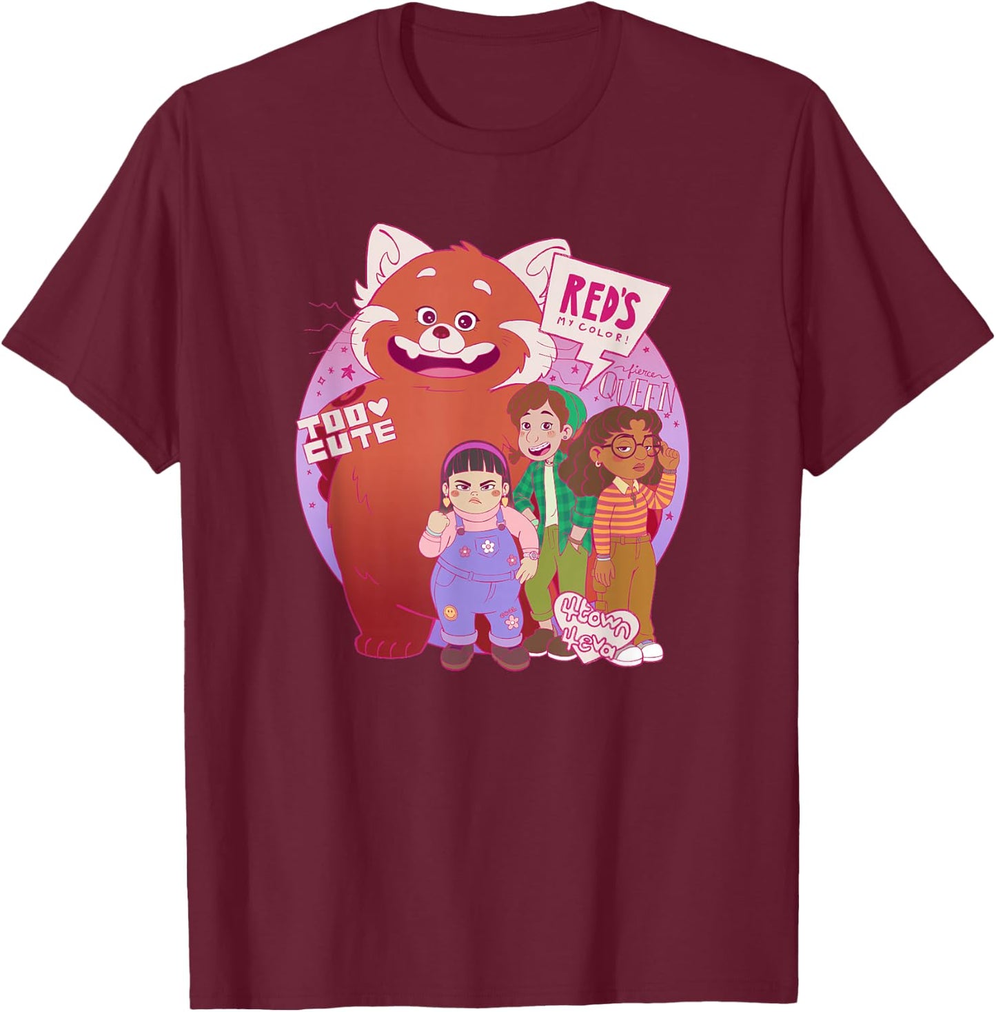 Disney Pixar Turning Red Group Shot Red's My Color T-Shirt - T-Shirt | Maroon