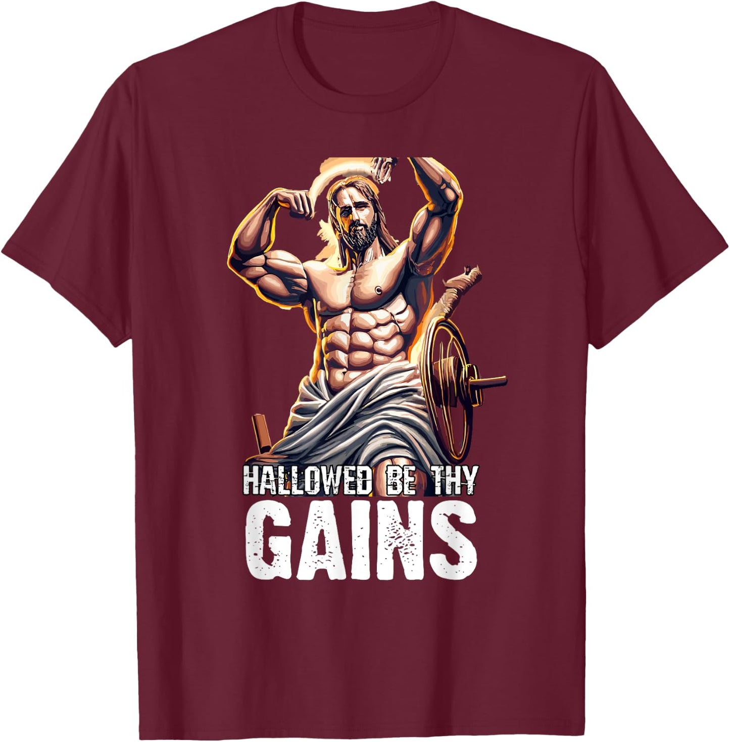 Hallowed Be Thy Gains T-Shirt - T-Shirt | Maroon