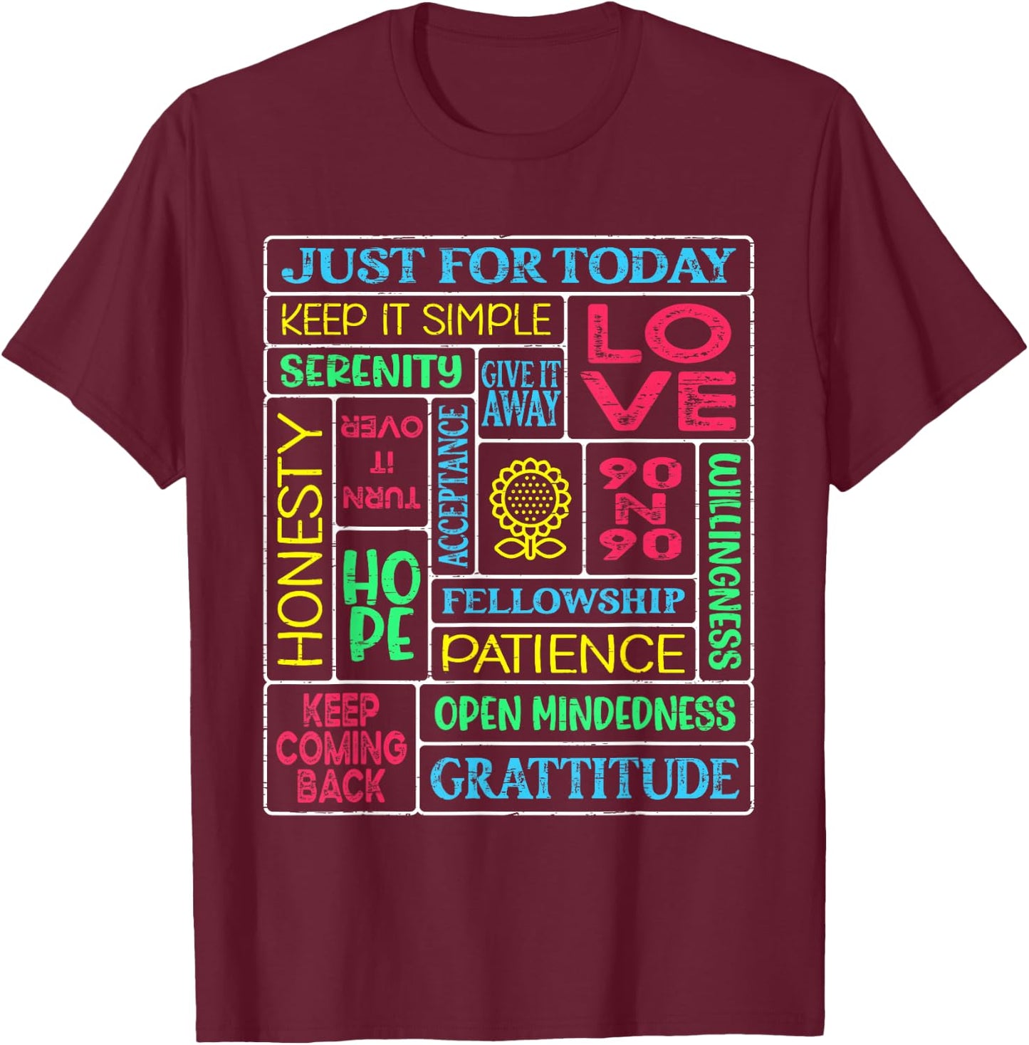 Spiritual Narcotics Anonymous Garden T-Shirt - T-Shirt | Maroon