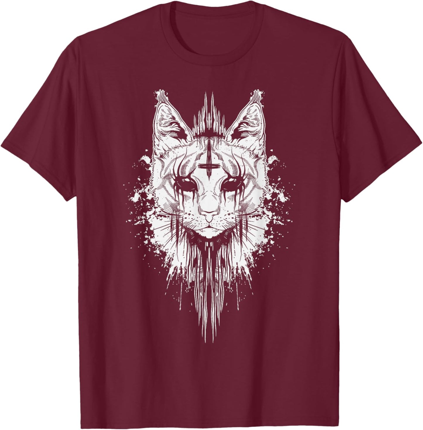 Blackcraft Satanic Cat Occultism Satanism T-Shirt - T-Shirt | Maroon
