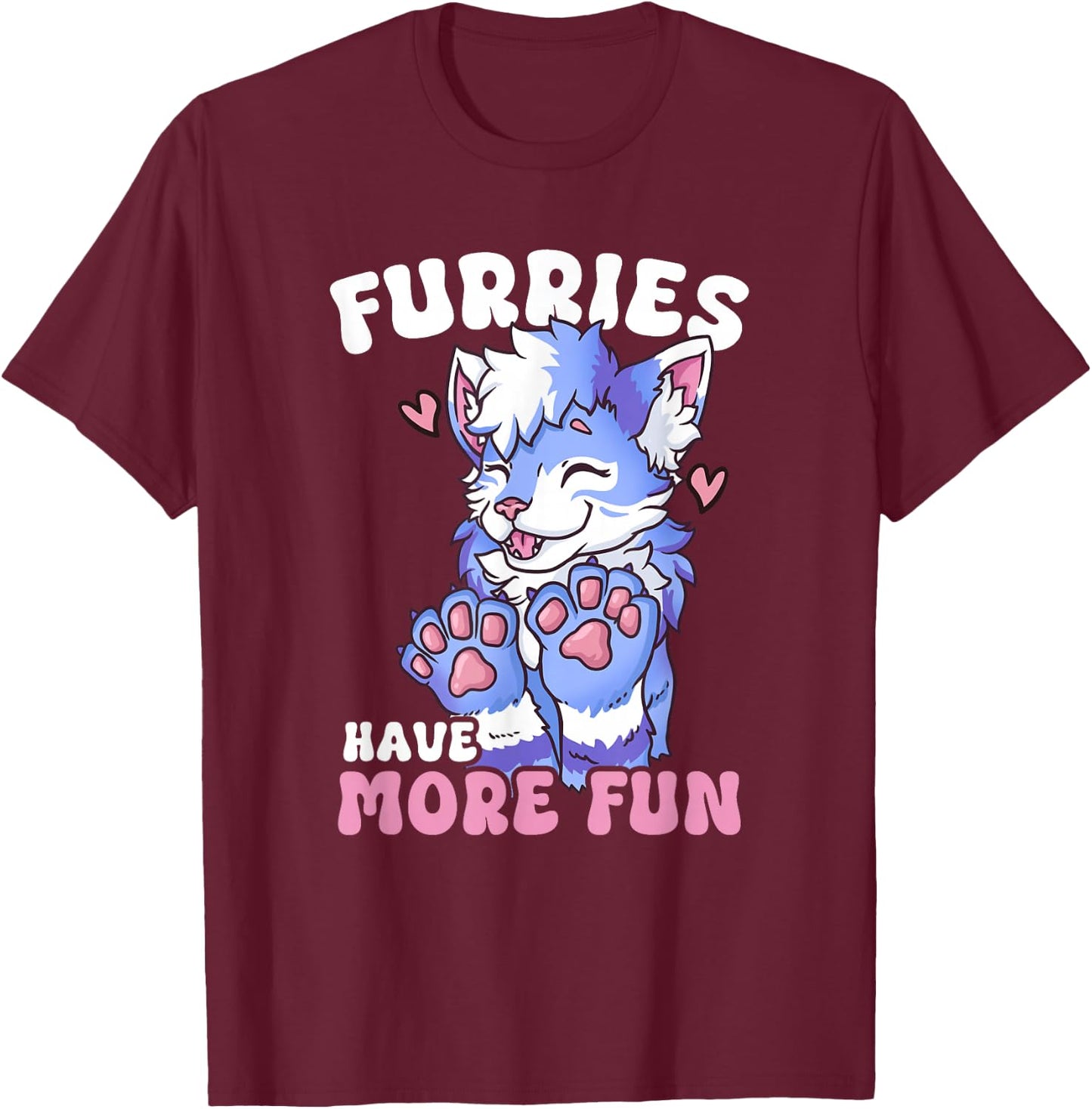 Furries Have More Fun I Fox Cosplay Furry Fandom T-Shirt - T-Shirt | Maroon