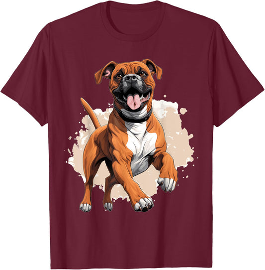 Boxer Dog Breed Pet - Cute Graphic T-Shirt - T-Shirt | Maroon