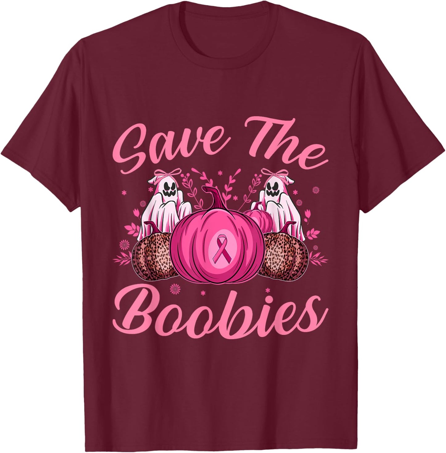 Save the Boobies T-Shirt - T-Shirt | Maroon