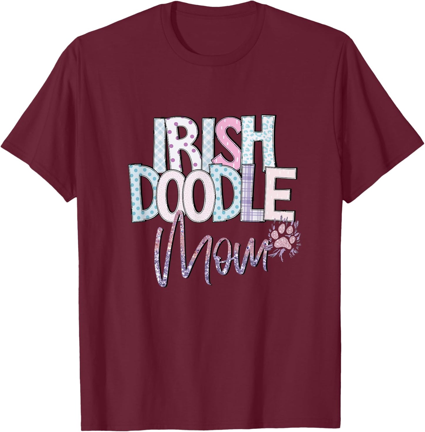 Irish Doodle Mom T-Shirt - T-Shirt | Maroon