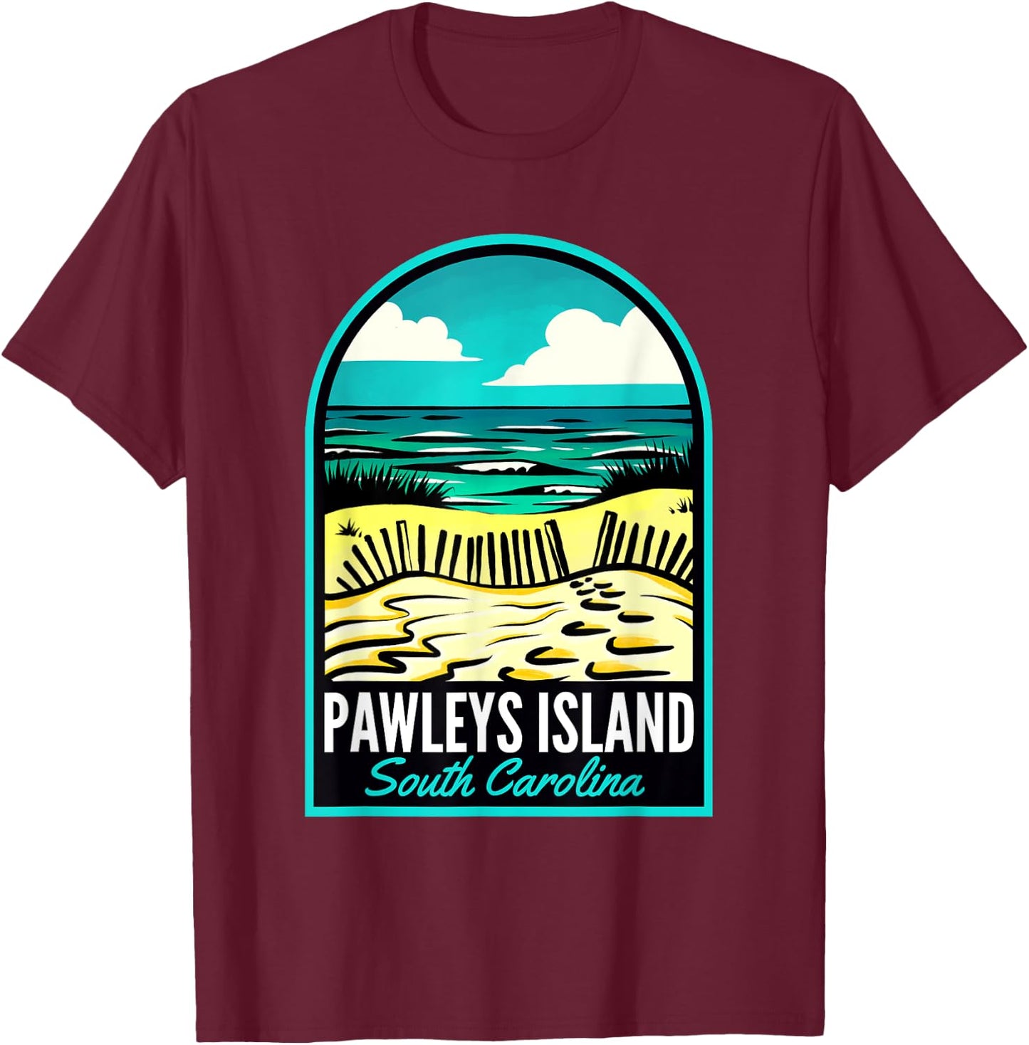 Pawleys Island SC Vintage T-Shirt - T-Shirt | Maroon