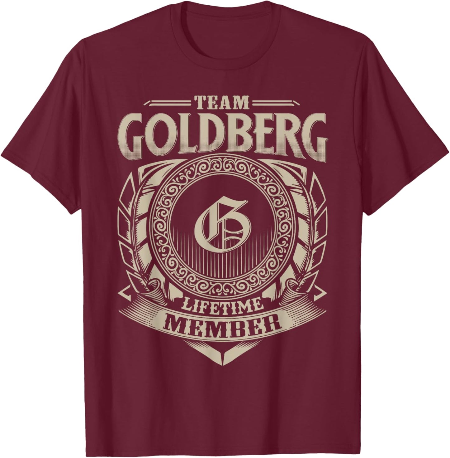 Team GOLDBERG Lifetime Member Vintage GOLDBERG Family T-Shirt - T-Shirt | Maroon