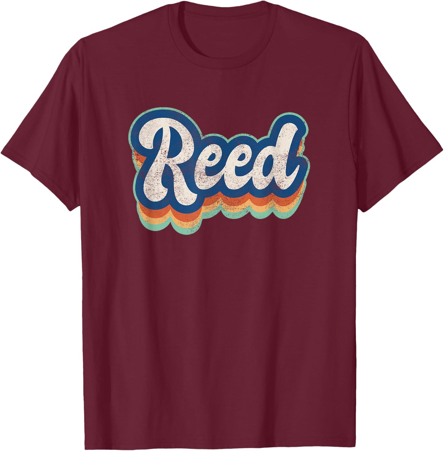 Reed First Name Boy Vintage Style 70s 80s Personalized T-Shirt - T-Shirt | Maroon
