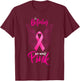 In October We Wear Pink Fight Breast Cancer Ribbon Butterfly T-Shirt - T-Shirt | Maroon