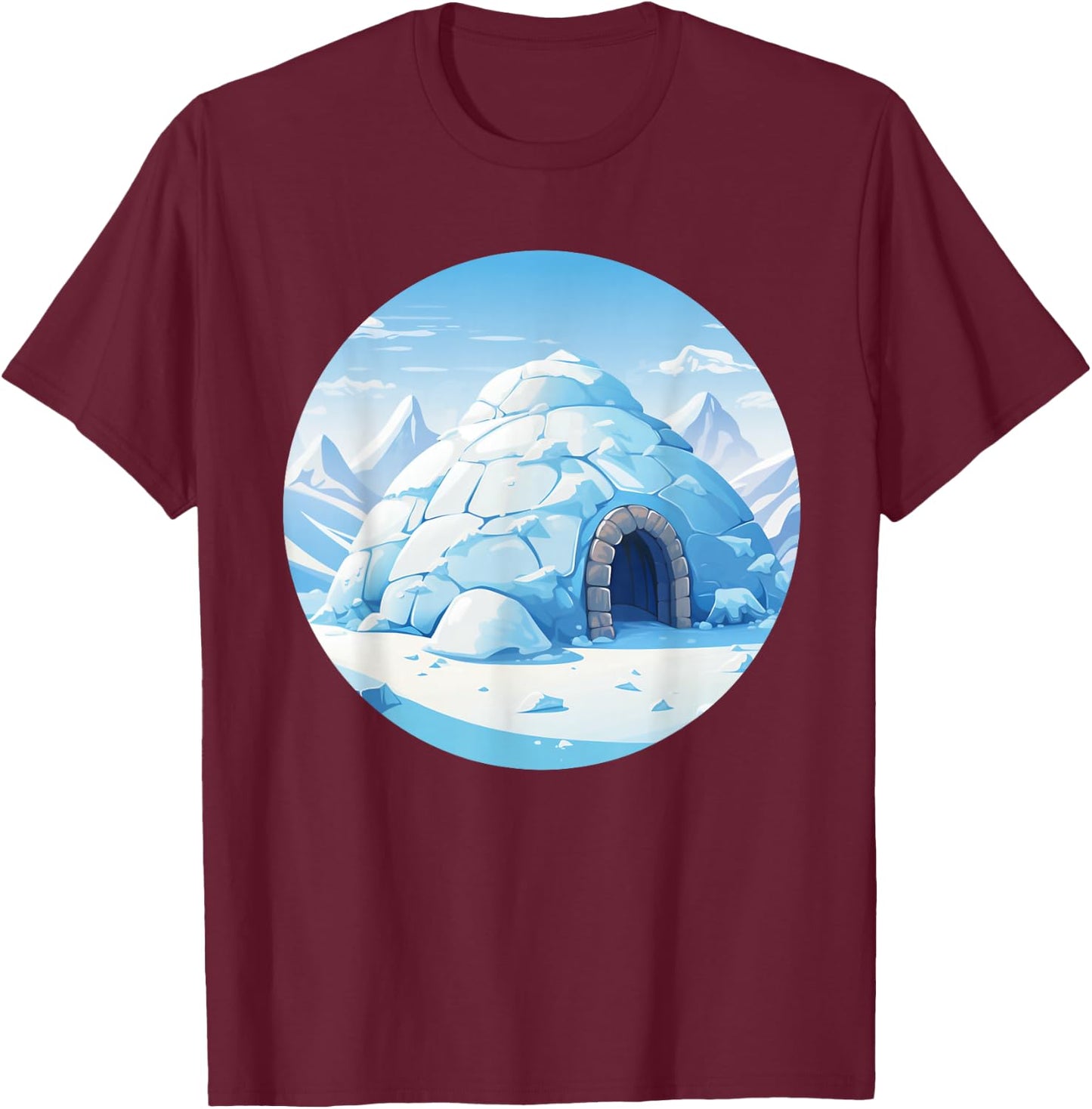 Funny snow Igloo Costume for Boys and Girls T-Shirt - T-Shirt | Maroon