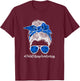 Child Abuse Awareness Messy Bun Child Abuse Prevention Month T-Shirt - T-Shirt | Maroon