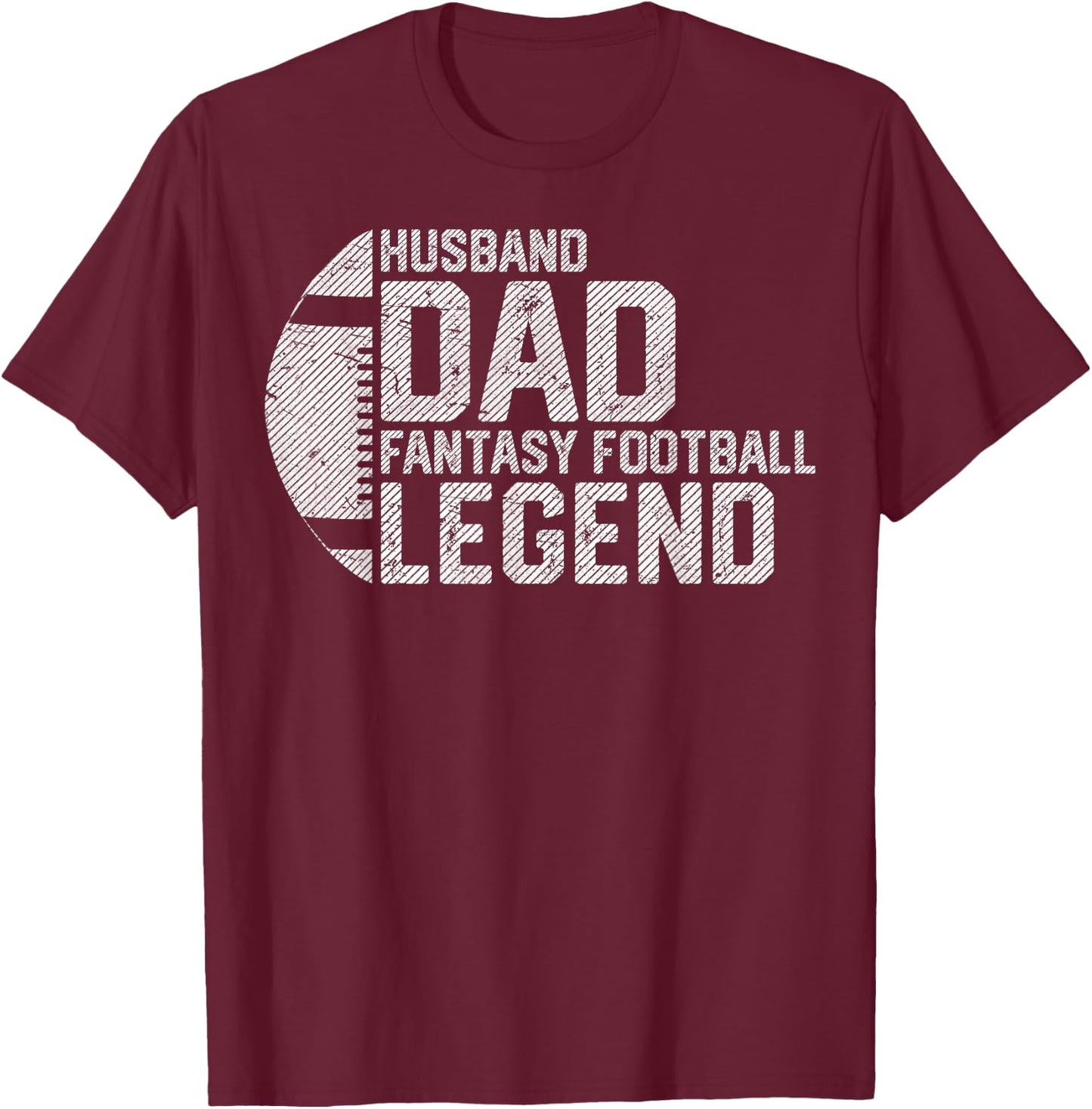 Men Husband Dad Fantasy Football Legend Retro Daddy Sports T-Shirt - T-Shirt | Maroon