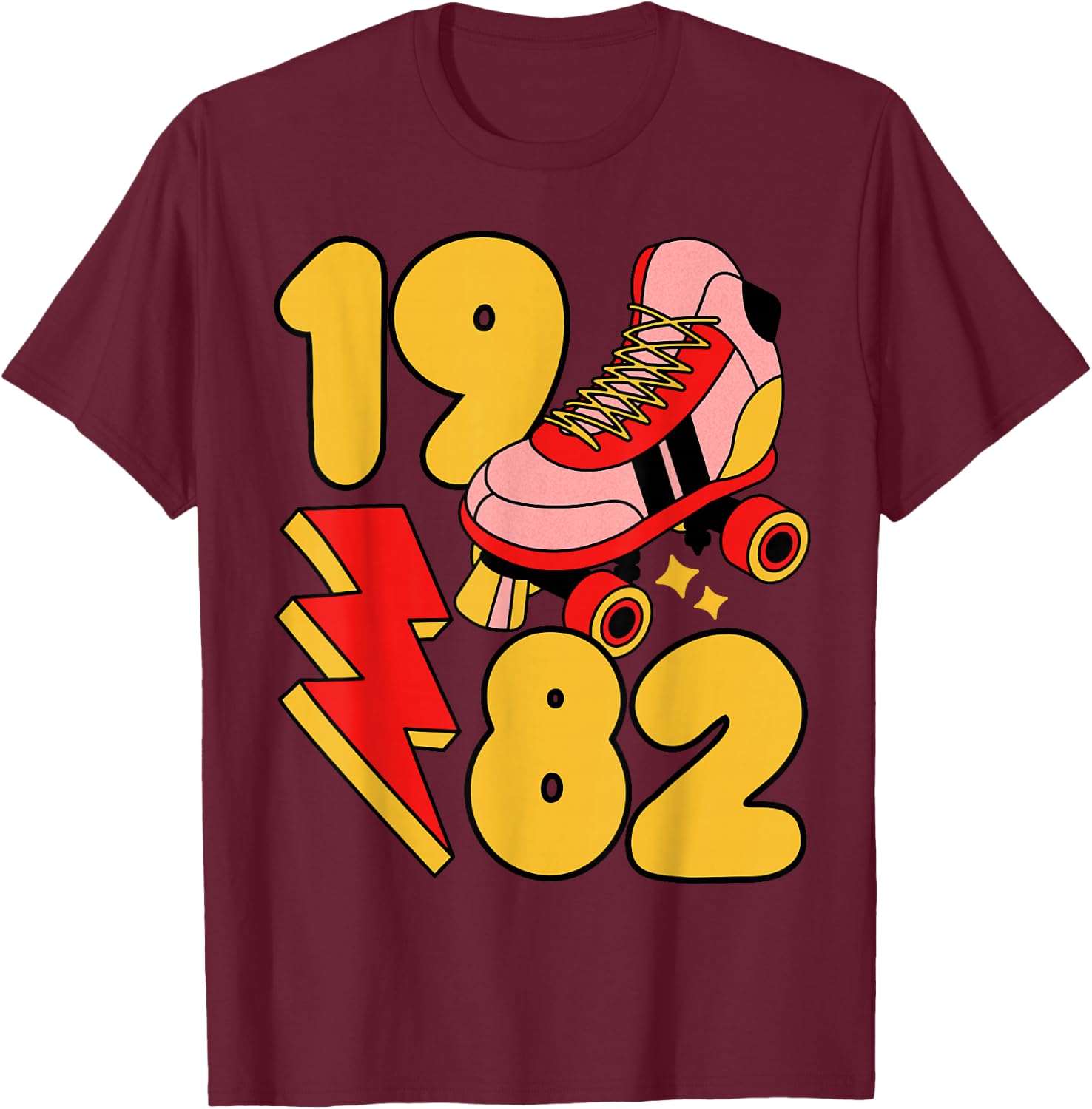 1982 Retro Roller Skate Vintage 80s Nostalgia Collector T-Shirt - T-Shirt | Maroon