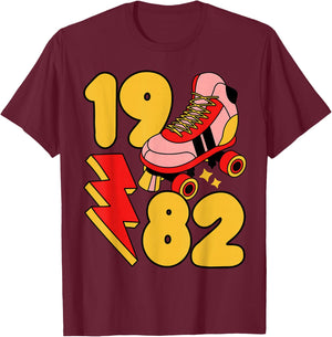 1982 Retro Roller Skate Vintage 80s Nostalgia Collector T-Shirt - T-Shirt | Maroon