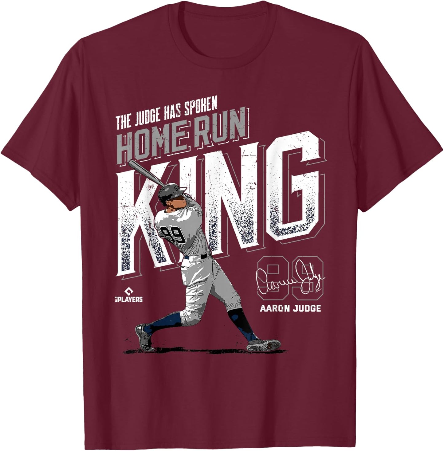 Home Run King Aaron Judge New York MLBPA T-Shirt - T-Shirt | Maroon