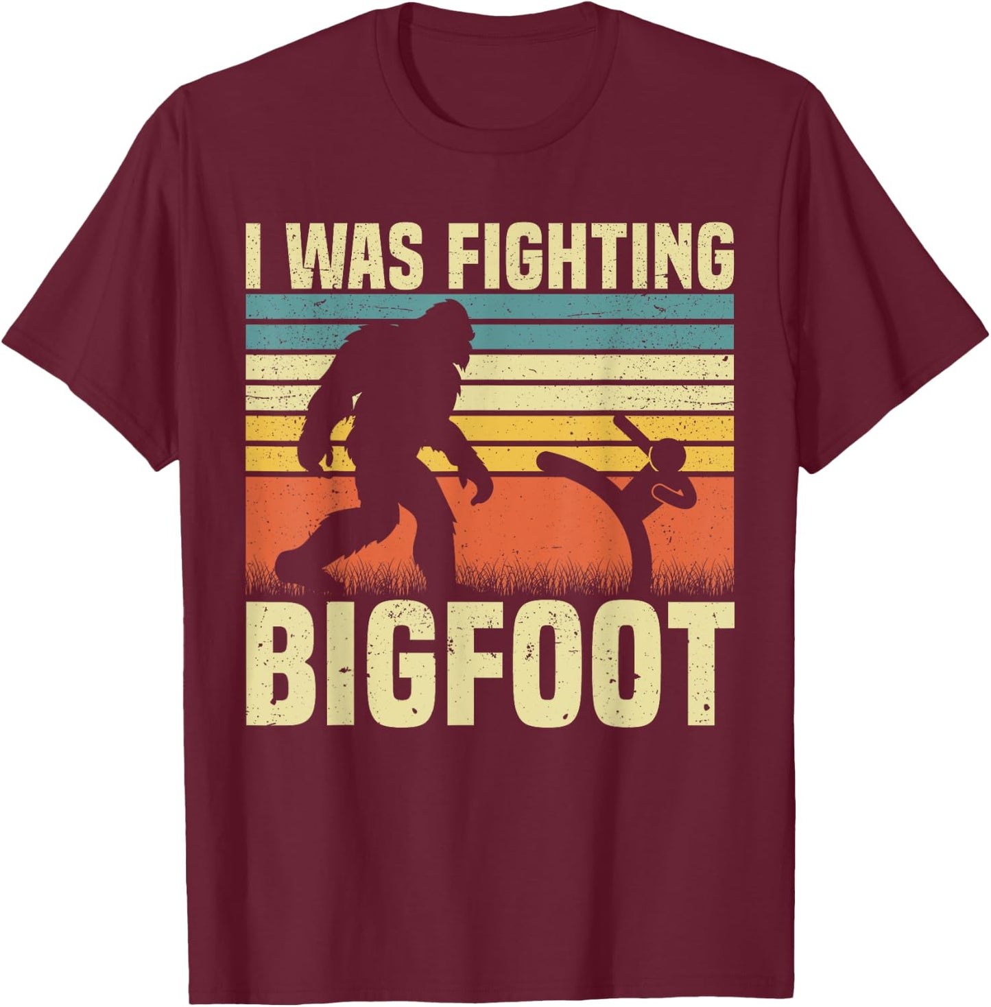 I Was Fighting Bigfoot PWD Funny Broken Leg Arm Wheelchair T-Shirt - T-Shirt | Maroon