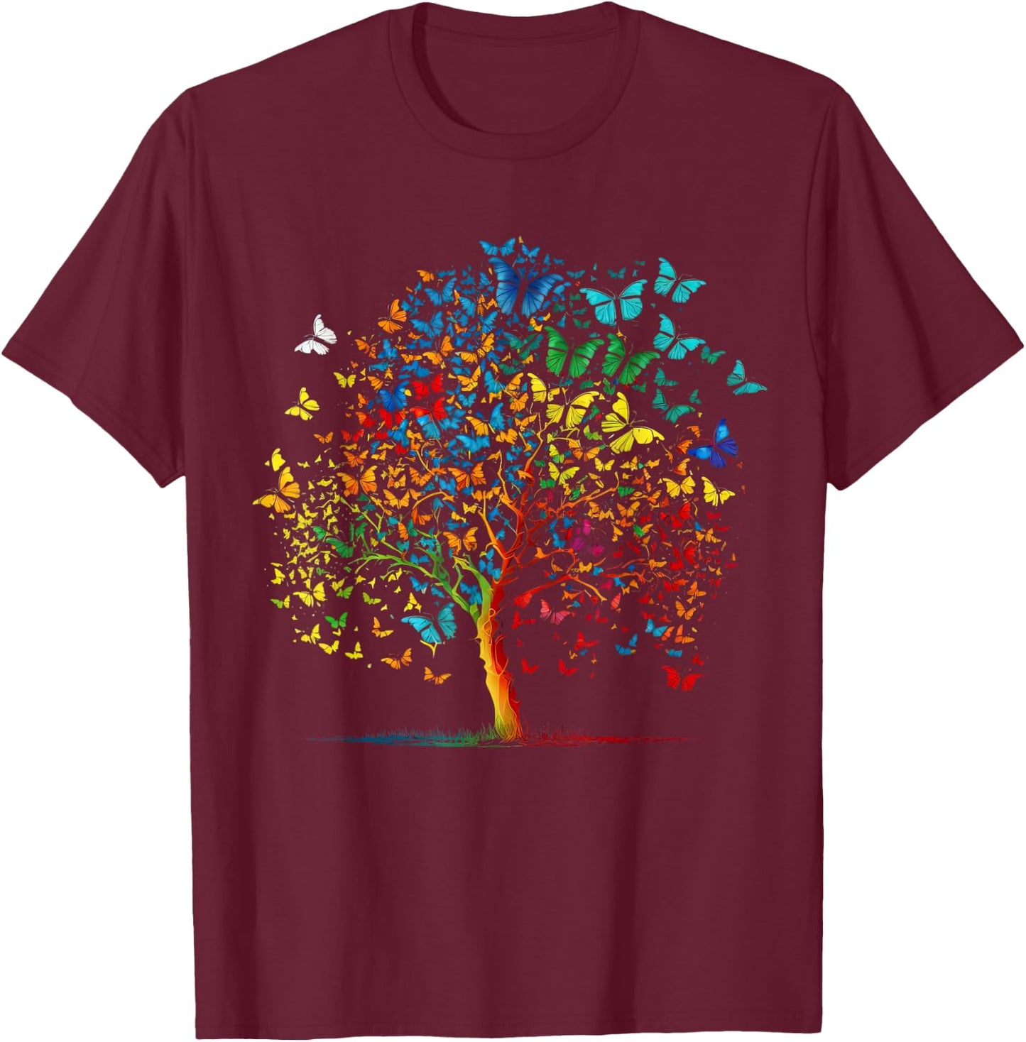 Butterfly Tree funny butterfly T-Shirt - T-Shirt | Maroon
