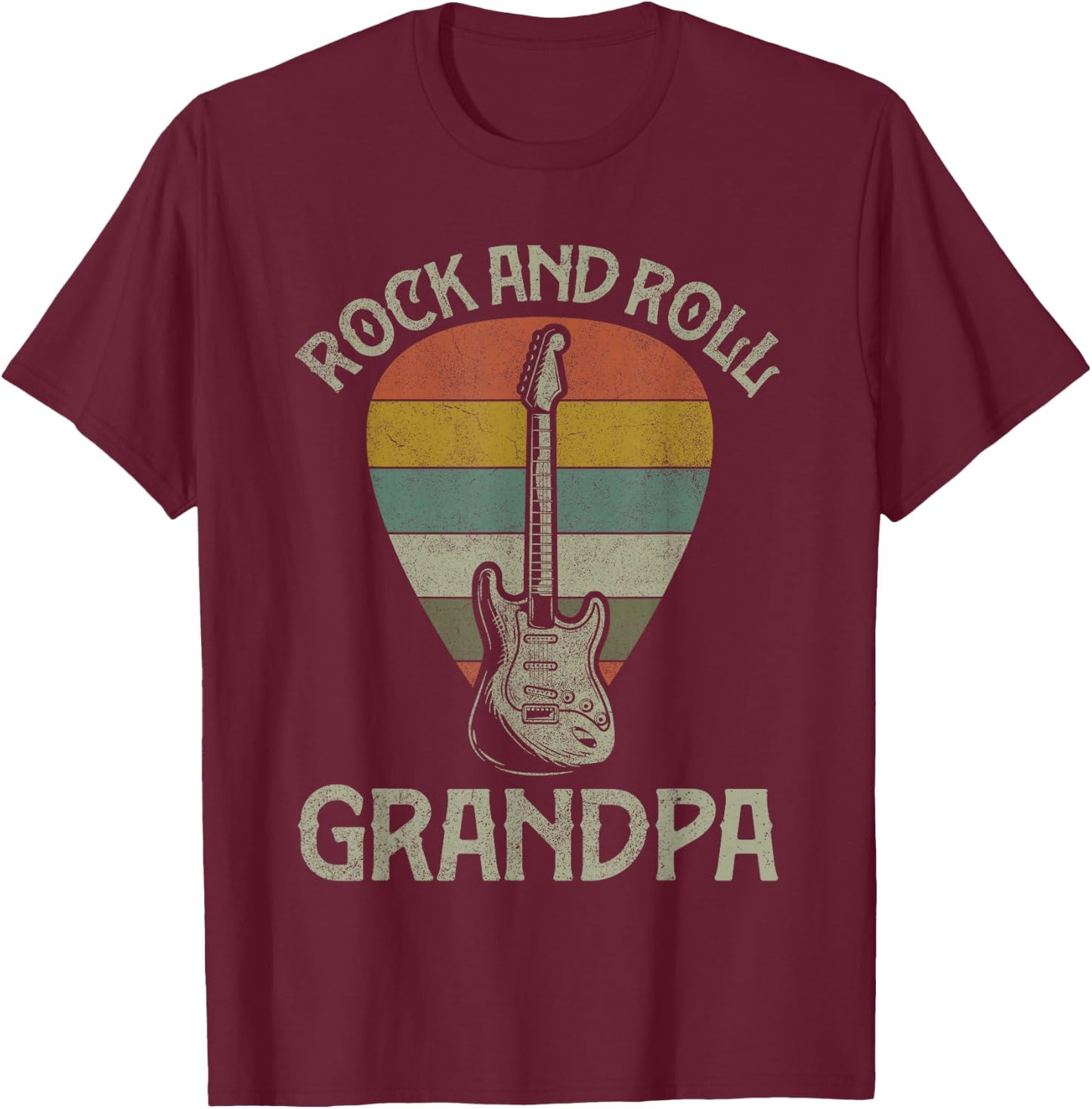 Guitarist Grandpa Fathers Day Shirts, Grandpa Guitar Player T-Shirt - T-Shirt | Maroon