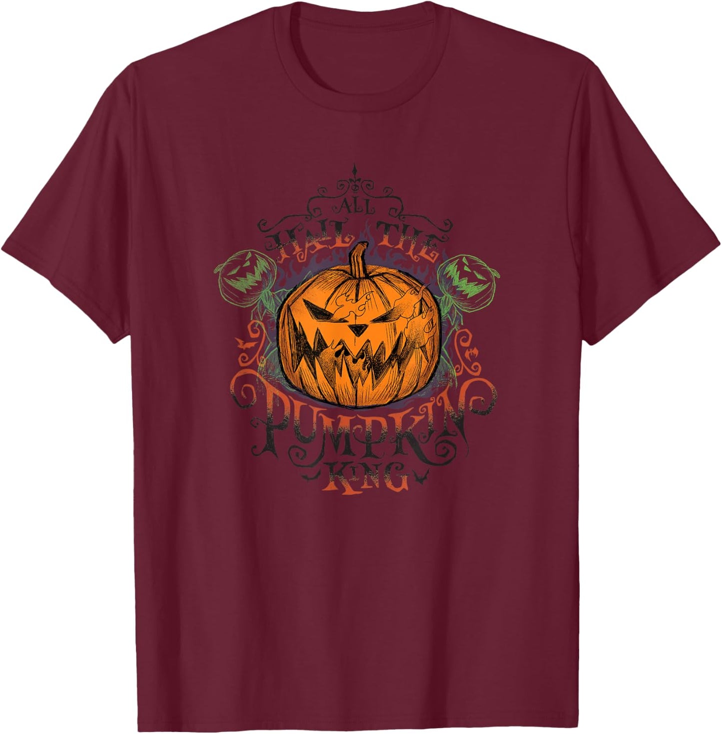 Disney The Nightmare Before Christmas Hail The Pumpkin King T-Shirt - T-Shirt | Maroon