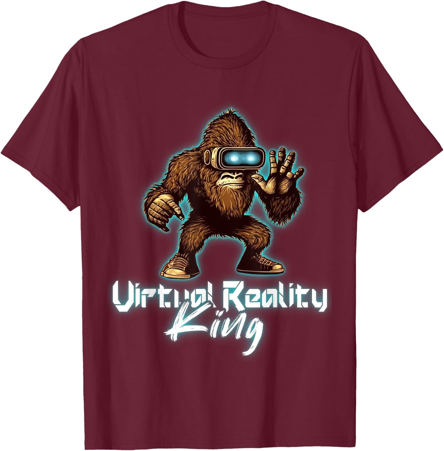 VR Developer Gorilla Virtual Reality King VR GAmer VR Gaming T-Shirt - T-Shirt | Maroon