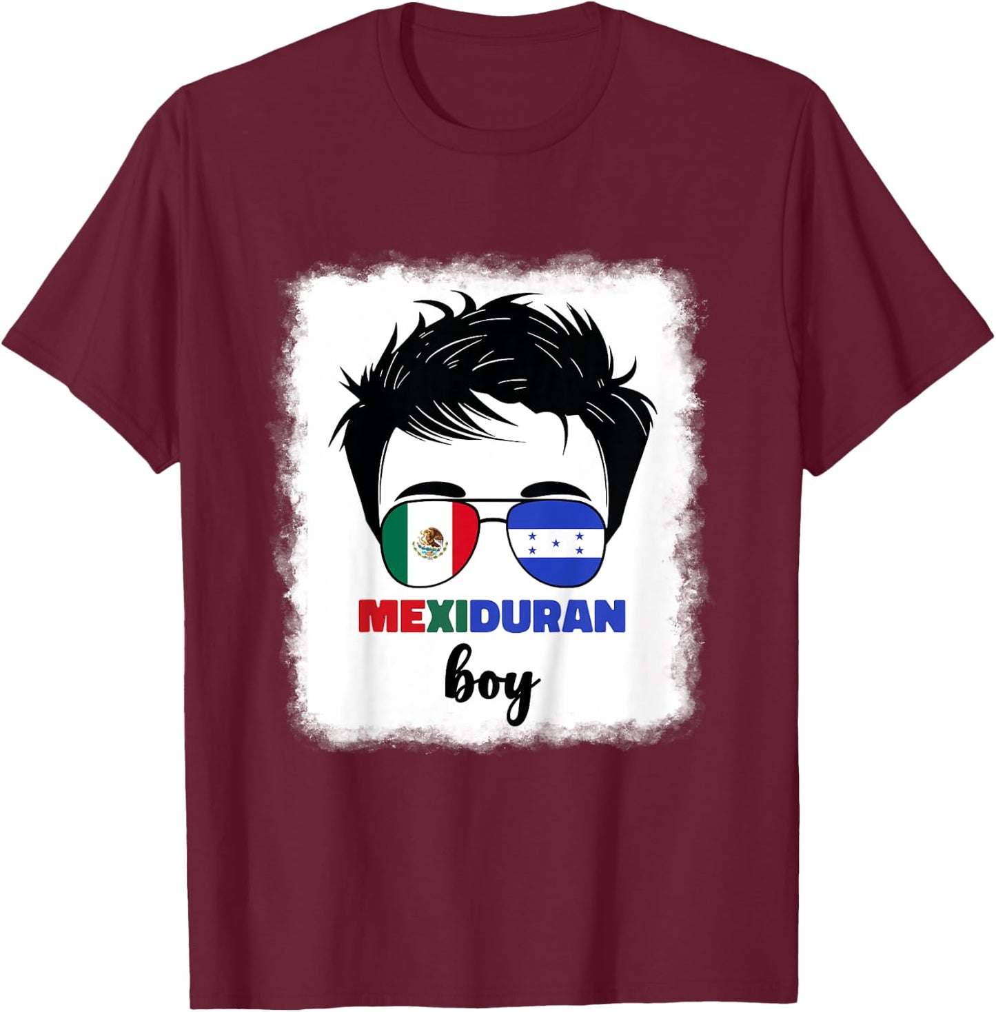 Kids Half Mexican And Honduran Mexico Honduras Flag Boys Boy Kids T-Shirt - T-Shirt | Maroon