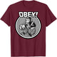 Obey the Evil Monkey Toy T-Shirt - T-Shirt | Maroon