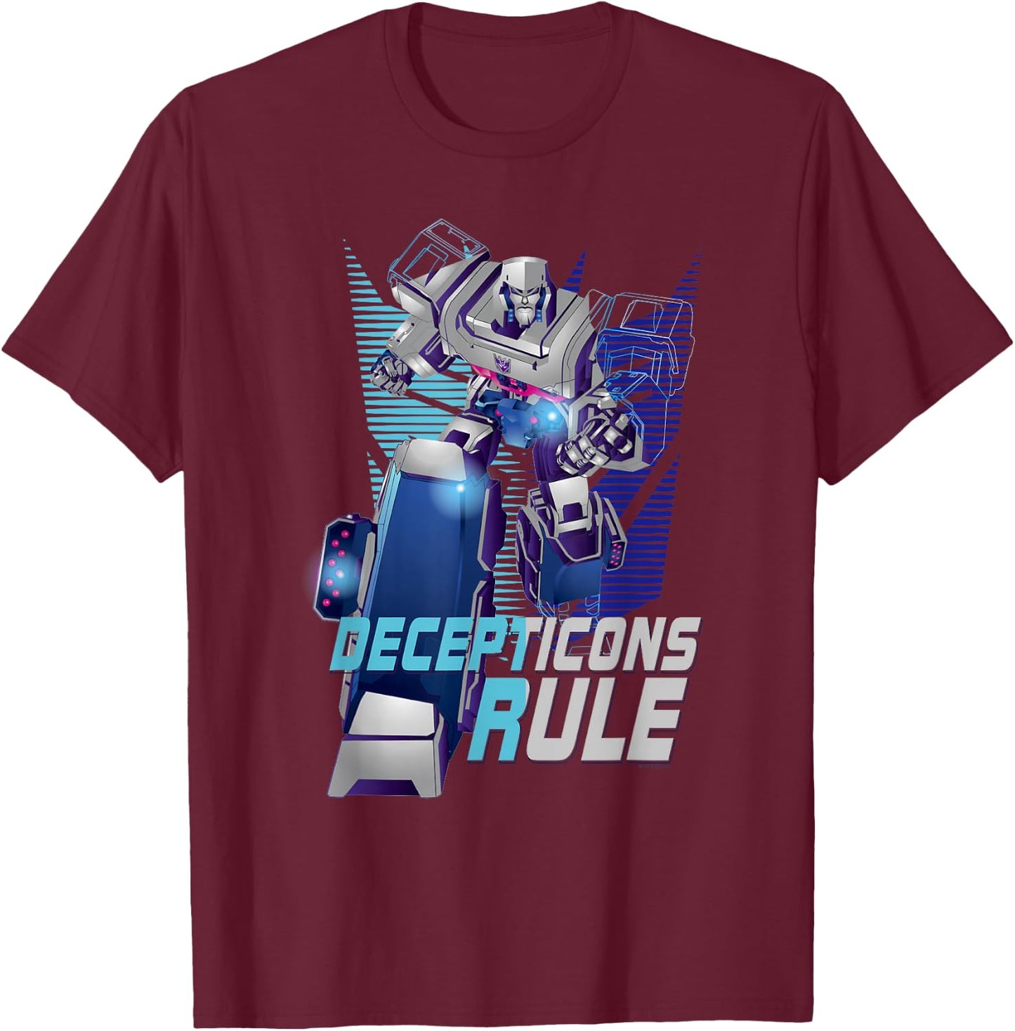 Transformers Megatron Decepticons Rule Epic Logo T-Shirt - T-Shirt | Maroon