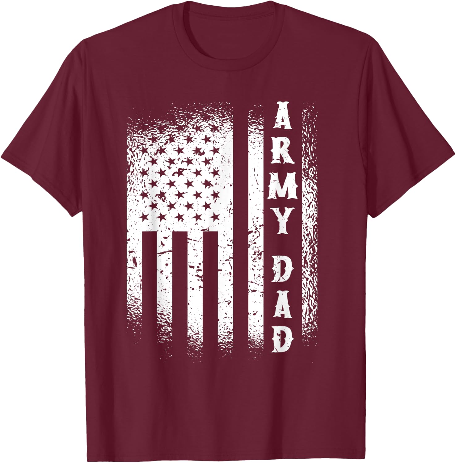 Army Dad USA Flag US Military Fathers Day T-Shirt - T-Shirt | Maroon