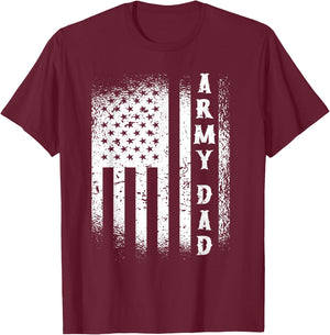 Army Dad USA Flag US Military Fathers Day T-Shirt - T-Shirt | Maroon