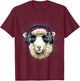 EDM House Music DJ Sheep Lamb Music Lover Music Artist Farm T-Shirt - T-Shirt | Maroon
