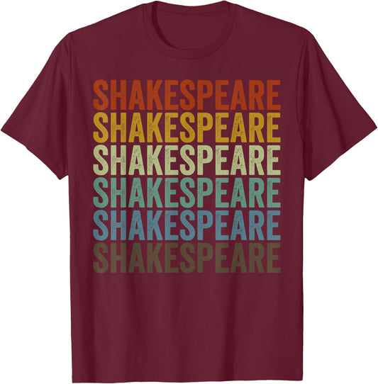 Shakespeare Retro T-Shirt - T-Shirt | Maroon