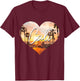 California Cali Vintage Sunset Heart Retro T-Shirt - T-Shirt | Maroon