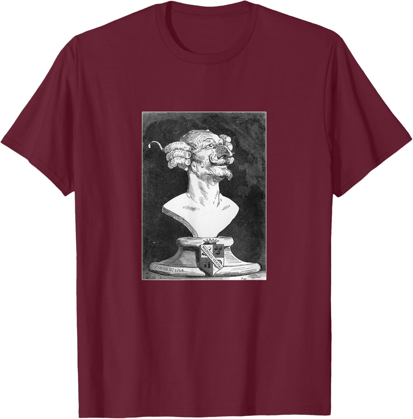 Gustave Doré Baron Von Munchausen "The Baron” Retro Art T-Shirt - T-Shirt | Maroon