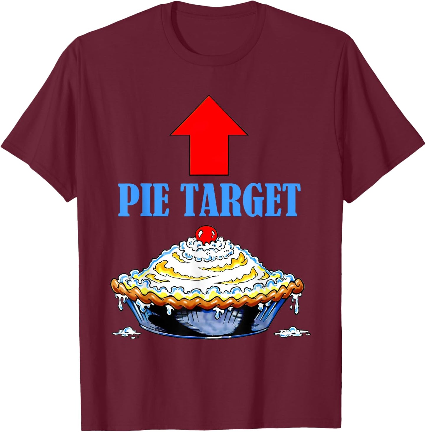 Pie Universe Boys -Adults Classic Fit , Black, Small T-Shirt - T-Shirt | Maroon