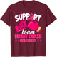 Support Team Boxing Gloves Pink Ribbon Breast Cancer Gifts T-Shirt - T-Shirt | Maroon