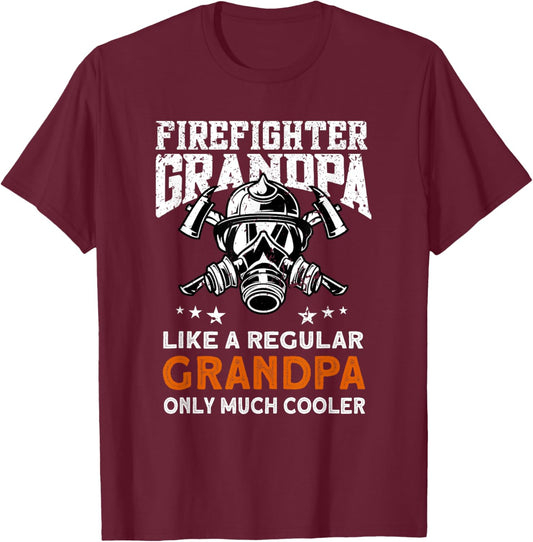 Firefighter Grandpa - Firemen Fireman Firefighter T-Shirt - T-Shirt | Maroon