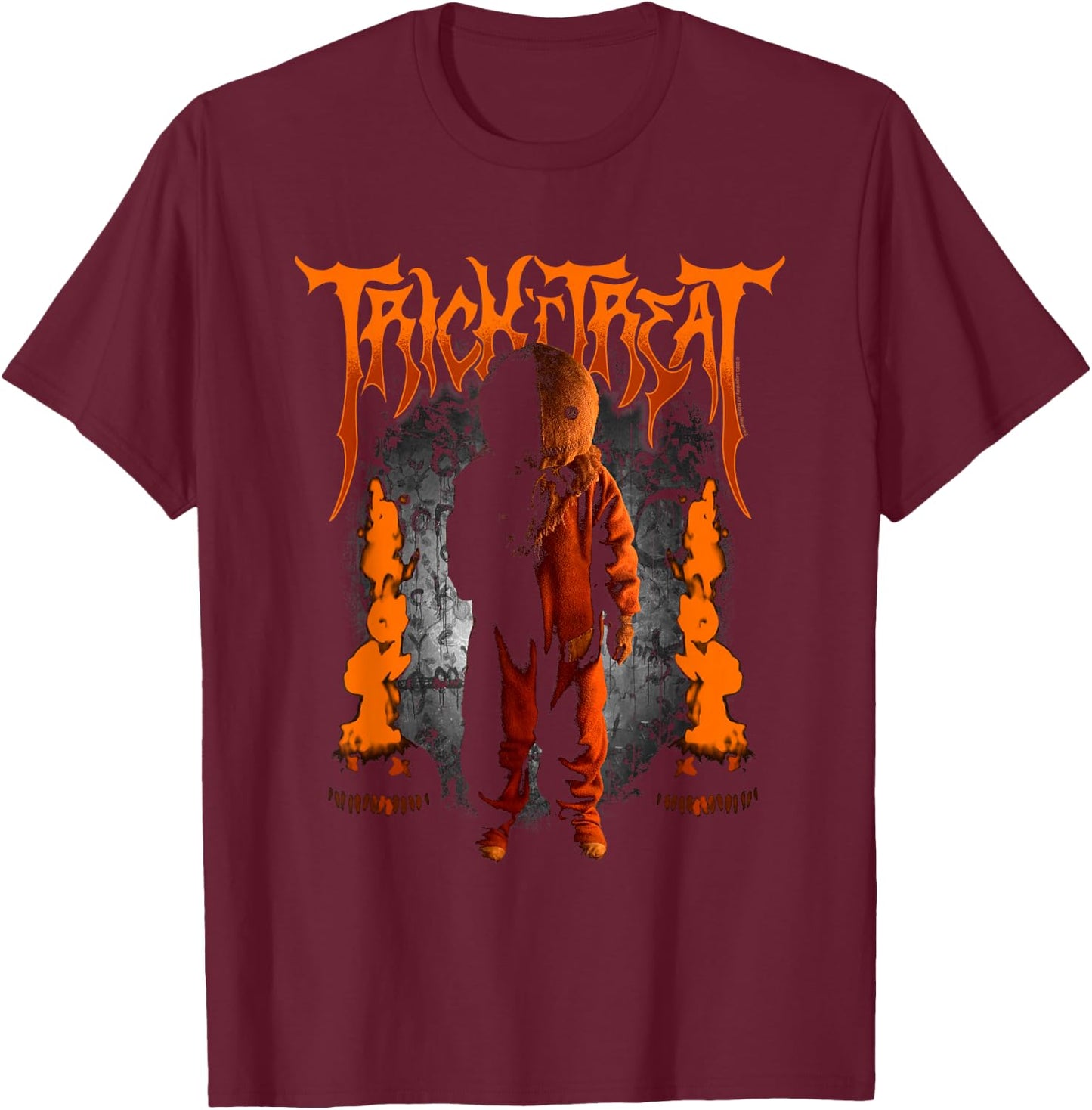 Trick 'r Treat Sam with Creepy Logo T-Shirt - T-Shirt | Maroon