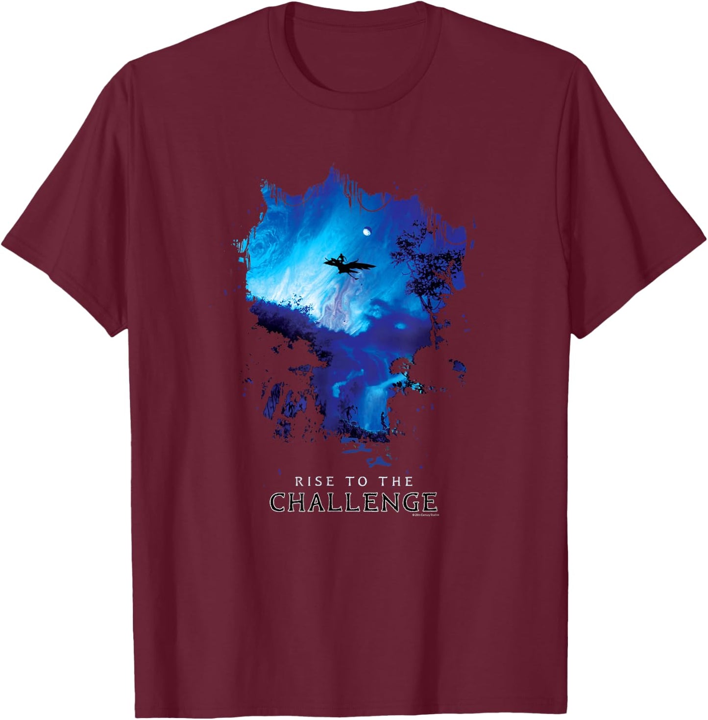 Avatar Pandora Banshee Rider Rise to the Challenge Ikran T-Shirt - T-Shirt | Maroon
