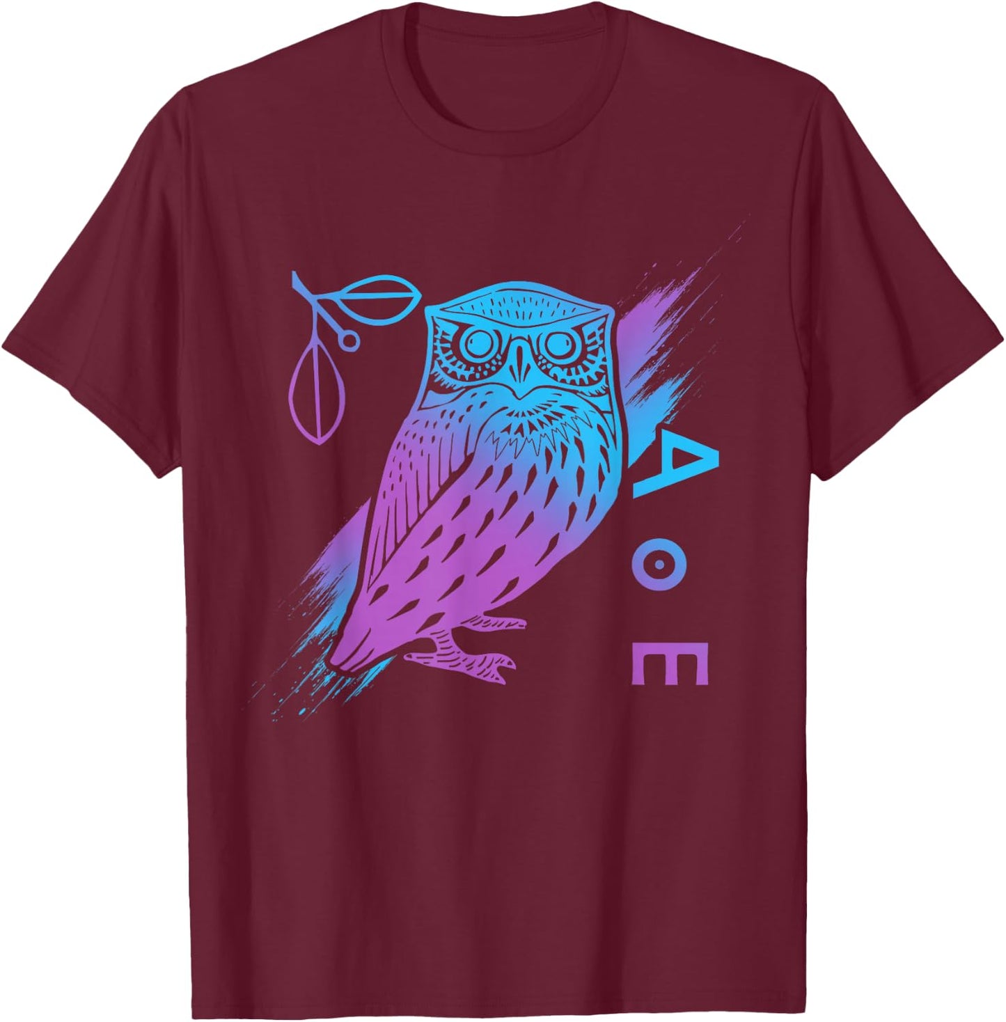Athena's Owl - Greek Mythology - Ancient Greece T-Shirt - T-Shirt | Maroon
