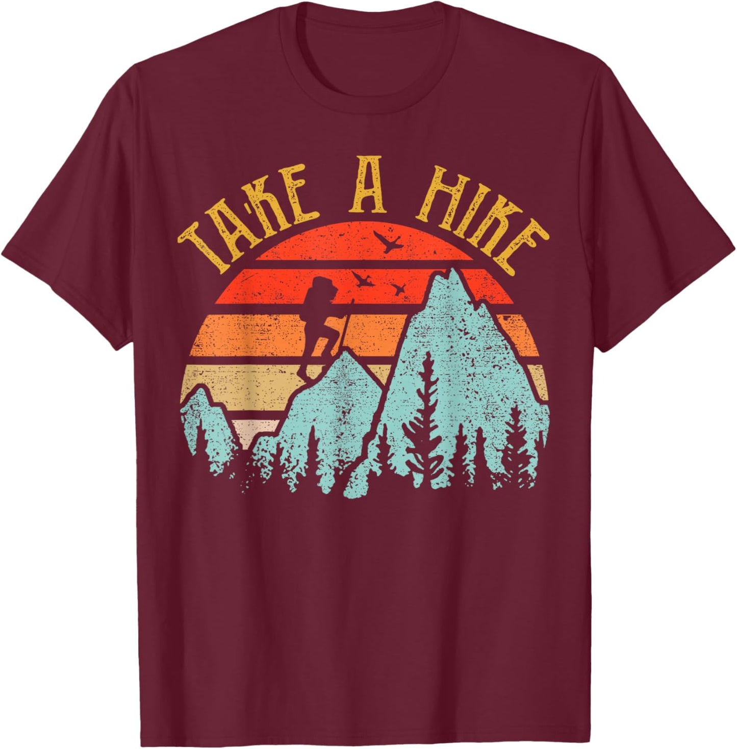 Funny Hiking-Shirt Take A Hike Women Men Kids Boy Toddler T-Shirt - T-Shirt | Maroon