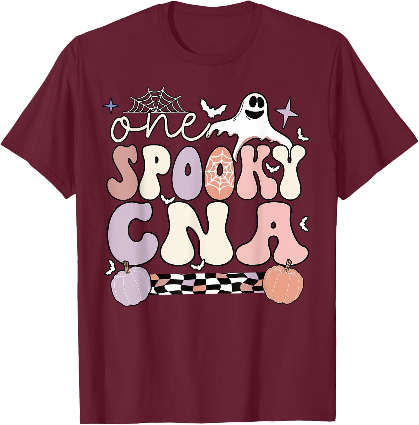 Spooky Certified Nursing Assistant Halloween CNA T-Shirt - T-Shirt | Maroon