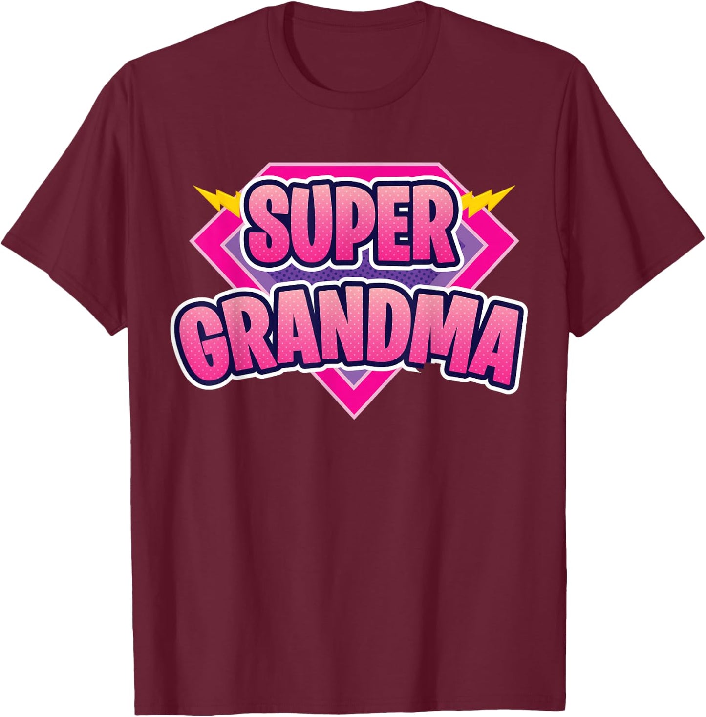 Super Grandma Superhero Grandmother Comic Book Funny T-Shirt - T-Shirt | Maroon