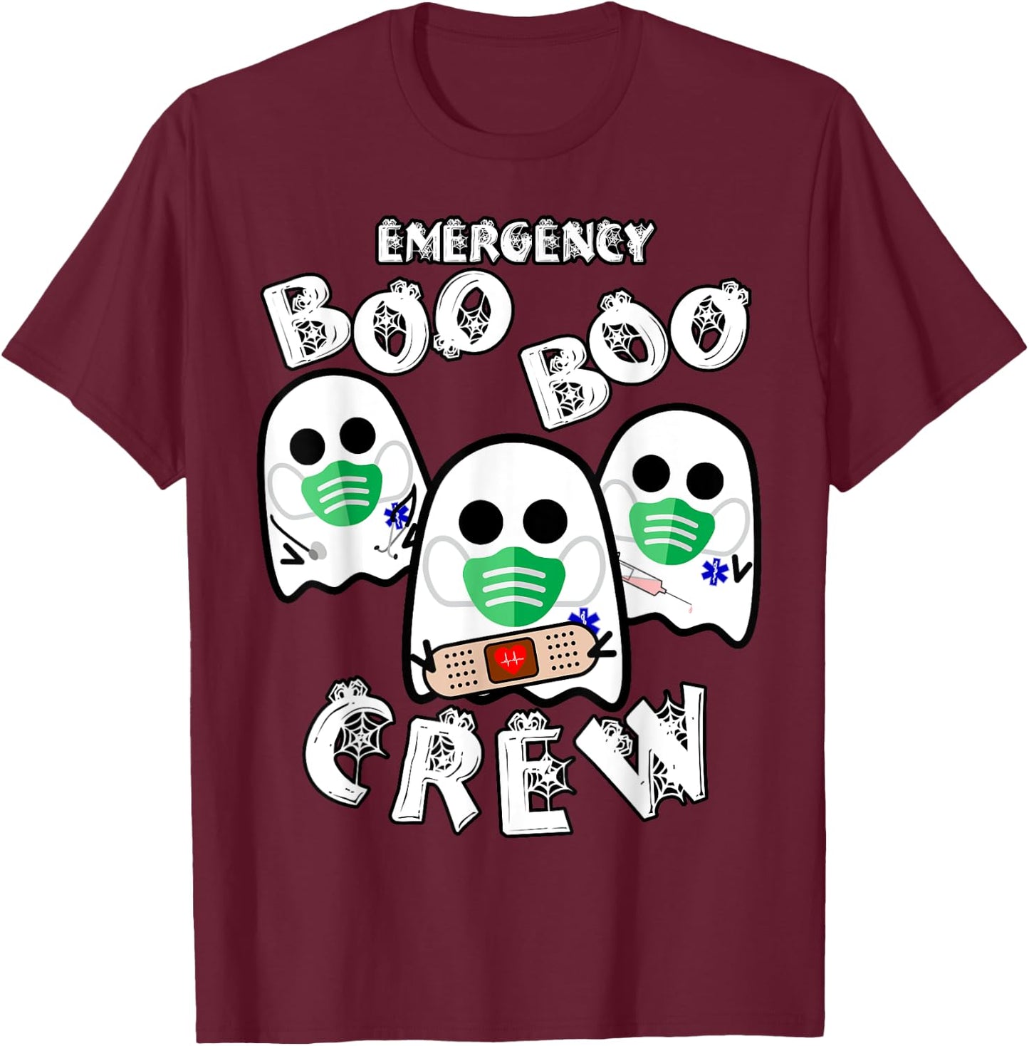Emergency Boo Boo Crew - Funny Medical Halloween T-Shirt - T-Shirt | Maroon