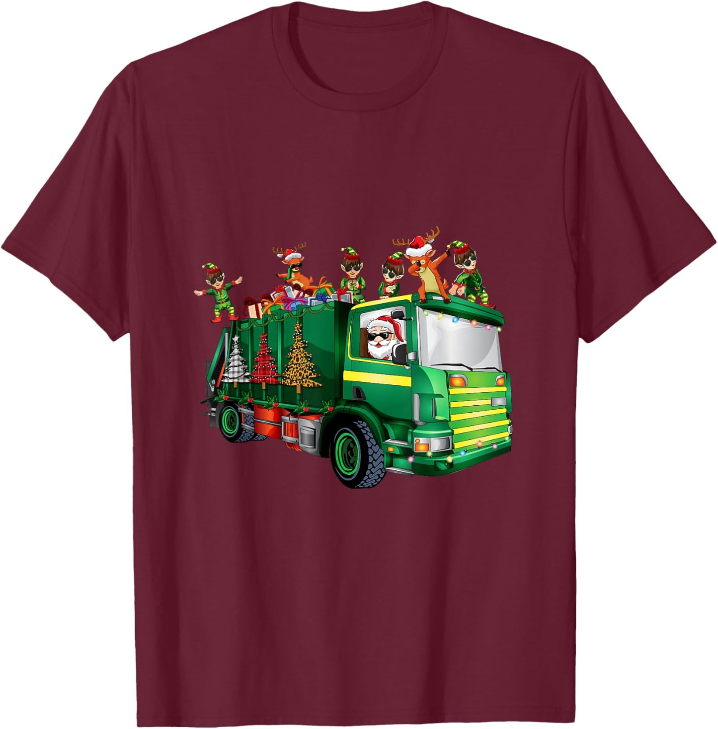 Santa Squad Christmas Rubbish Trash Truck Pajamas Toddlers T-Shirt - T-Shirt | Maroon
