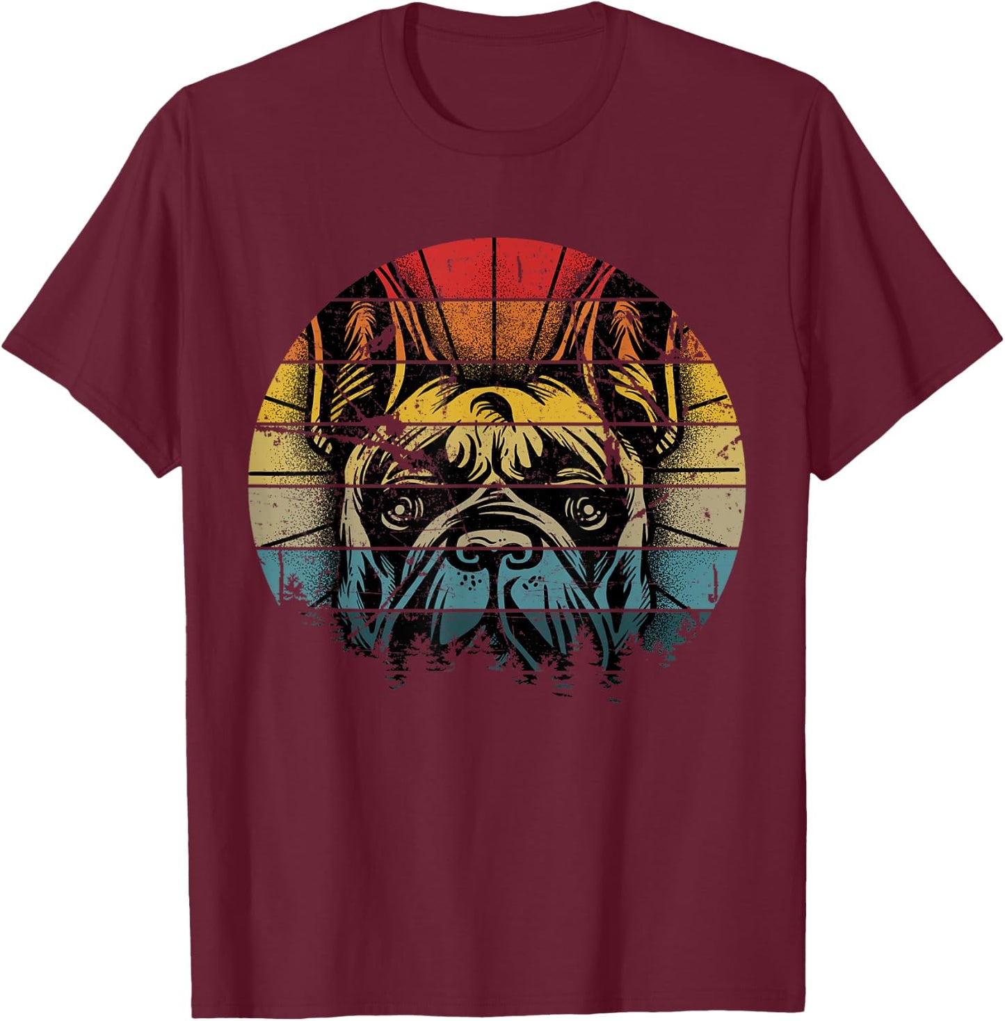 French Bulldog Gift Frenchie Dog Lover Women Men Dogfather T-Shirt - T-Shirt | Maroon