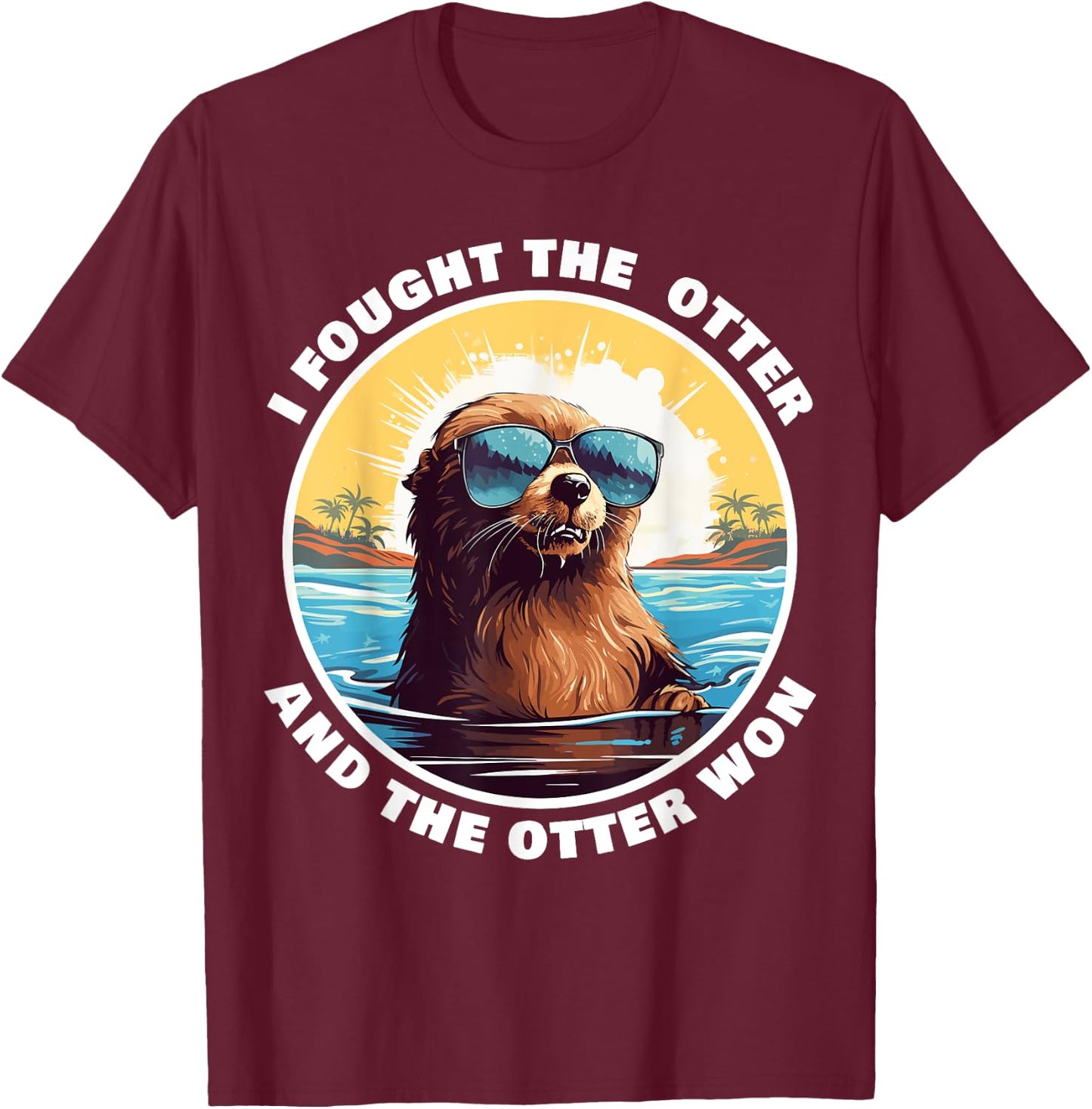 Otter 841 Surfing Otter 841 California Surf Board Otter 841 T-Shirt - T-Shirt | Maroon